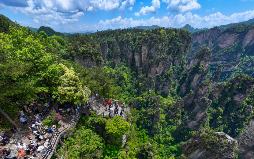 Sandstone pillar peaks of Zhangjiajie National Park in Hunan, China — the visual reference for Pandora in Avatar.